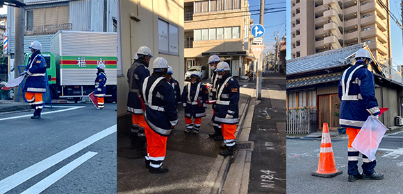 働く警備員の画像